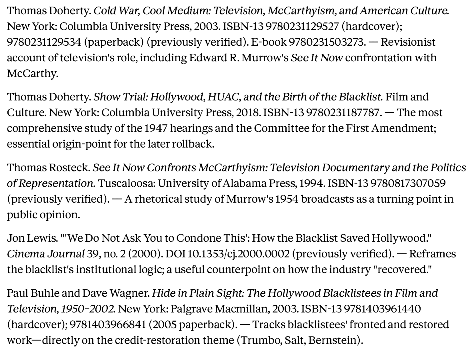 Sample of the annotated bibliography generated through the Reserach function.