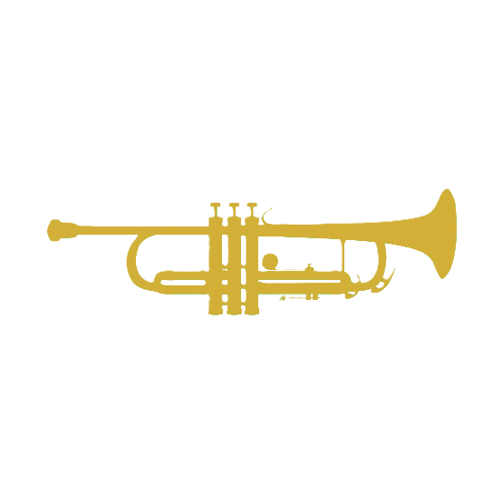 Gold trumpet silhouette