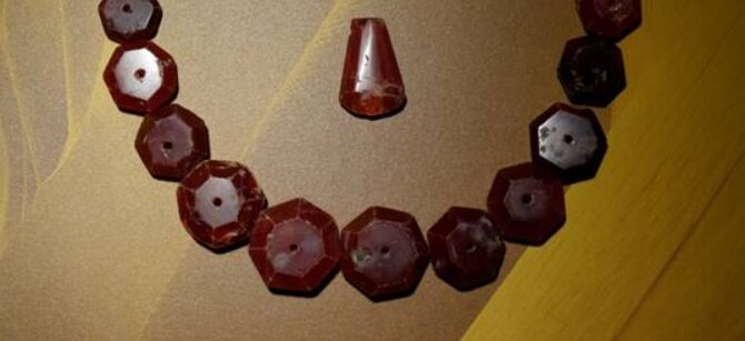 Coral and Carnelian Adornment at Ilibalyk, Kazakhstan